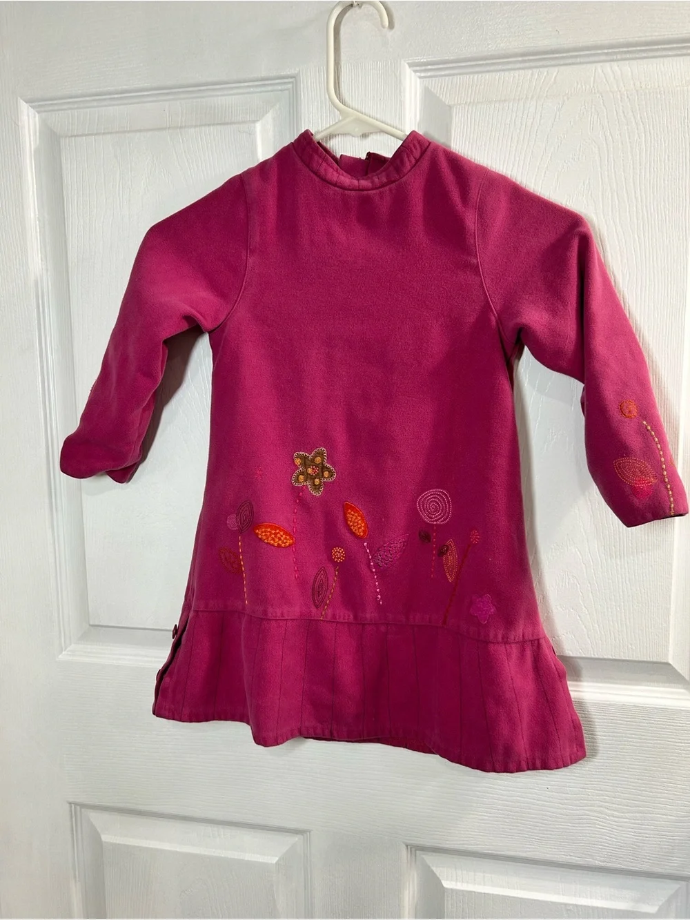 Catimini Girls Pink Dress Velour / Corduroy Mock Neck Size 5A 108